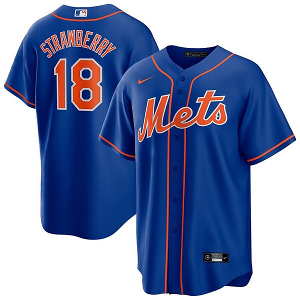 Мужская футболка Darryl Strawberry Royal New York Mets Alternate Replica Player Nike — фото 2