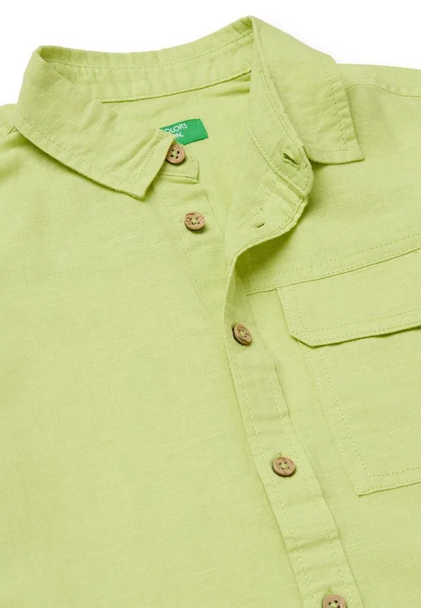 Рубашка United Colors Of Benetton, Yellow — фото 3