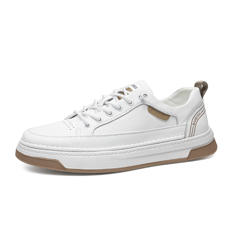 

Износостойкие низкие кроссовки для скейтбординга мужские white yellow FAPAI, белый желтый All-Season