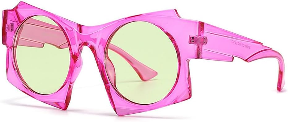 

Модные солнцезащитные очки необычной формы для женщин и мужчин, роскошные солнцезащитные очки с уникальной оправой, трендовые очки с защитой от УФ-излучения UV400 TKKTLLT, Purple Yellow