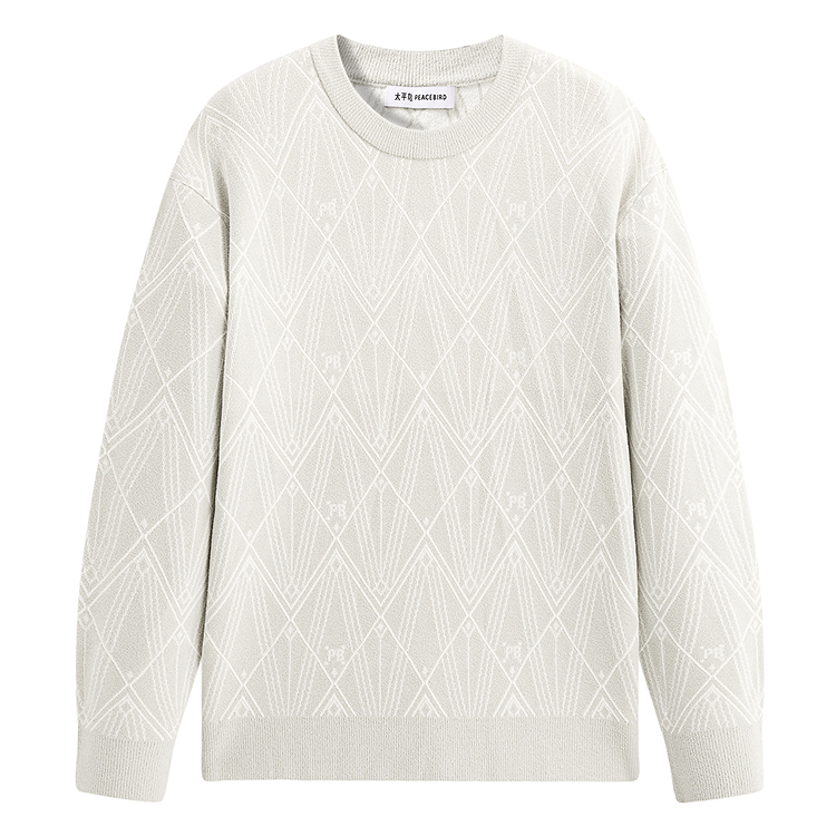 

PEACEBIRD MEN Свитер мужской Dove Gray Brown 1 с круглым вырезом Moderate