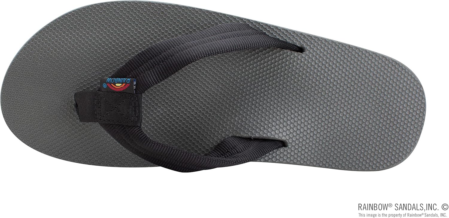 Мужские сандалии Rainbow Double Layer Soft Top 1" с нейлоновым ремешком и наполнителем из EVA-резины Rainbow Sandals, черный/серый — фото 3