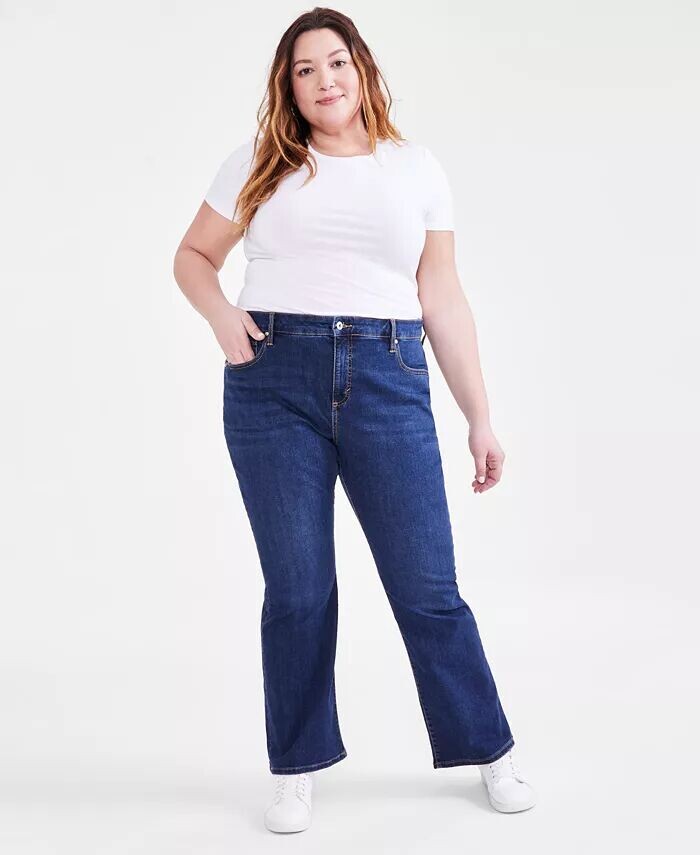 

Джинсы-клеш Plus Size со средней посадкой Curvy Bootcut Style & Co, синий