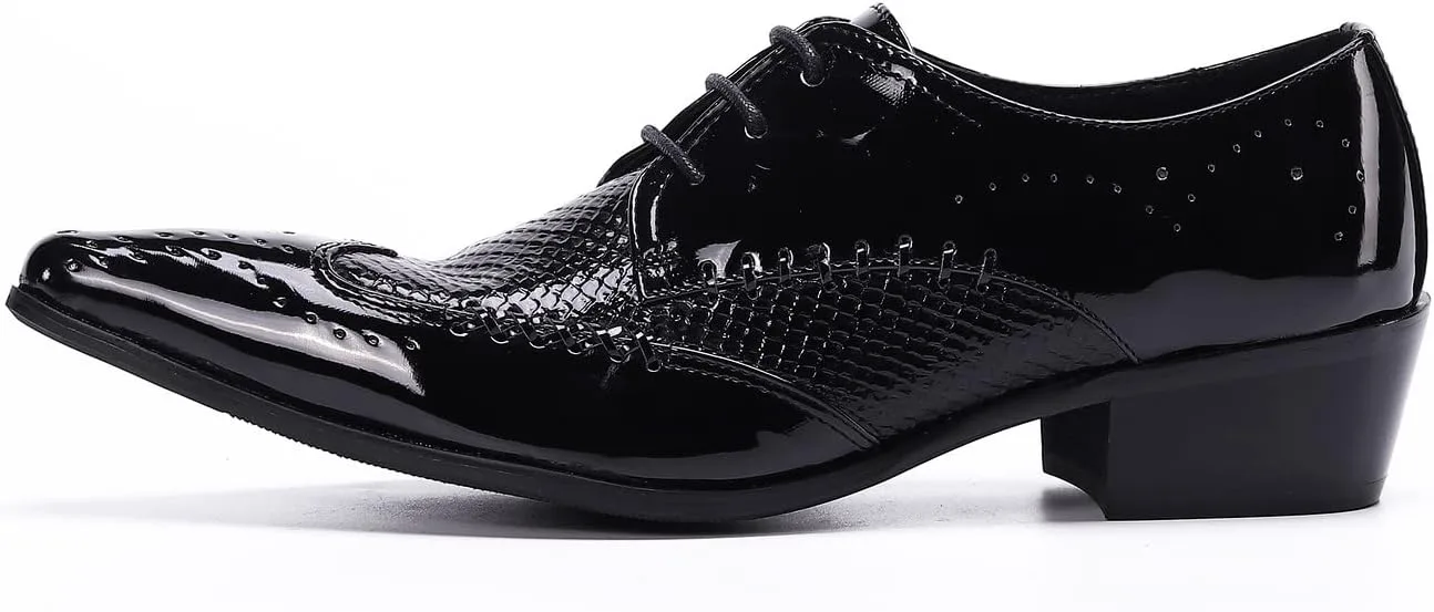 

Мужские туфли Santimon Oxford, удобные, с металлическим заостренным носком, из натуральной кожи, модные, повседневные, слипоны для вечеринок, свадеб, бизнеса и танцев, черный