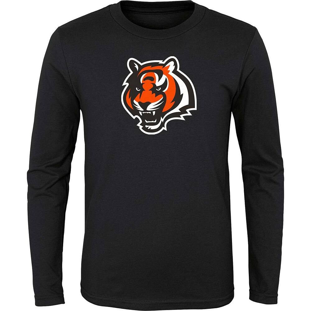 Молодежная черная футболка с длинным рукавом и логотипом Cincinnati Bengals Primary Outerstuff, цвет Bng Black