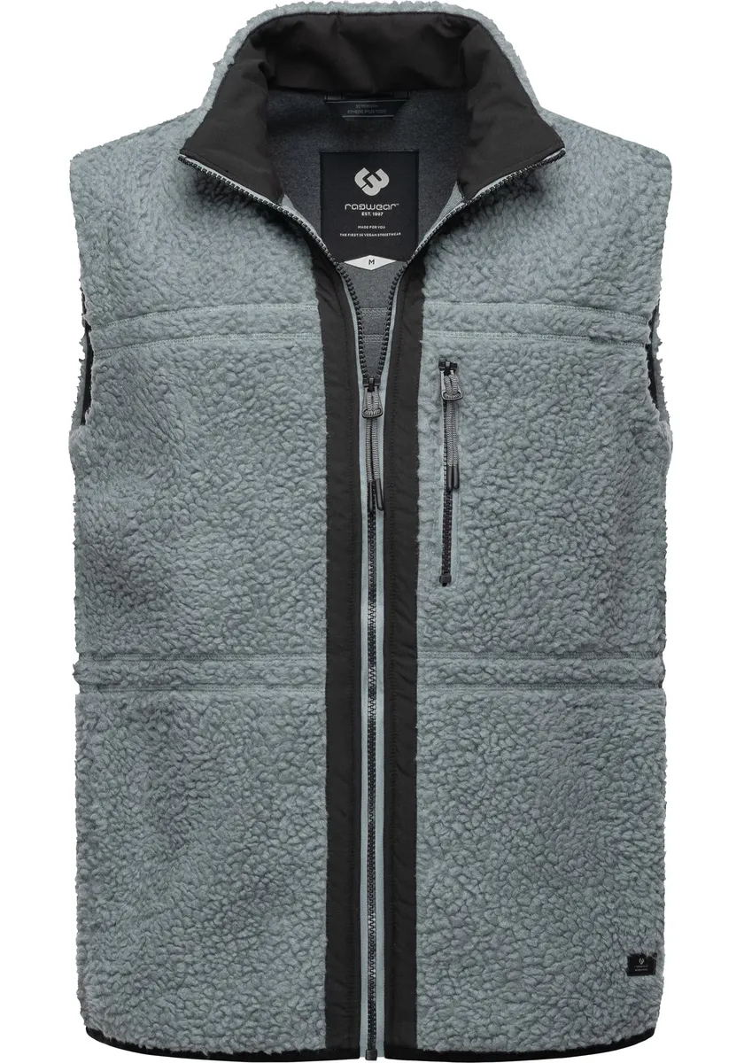

Плюшевый жилет Ragwear "Noory Vest", мужская базовая флисовая куртка без рукавов в стиле тедди, серый