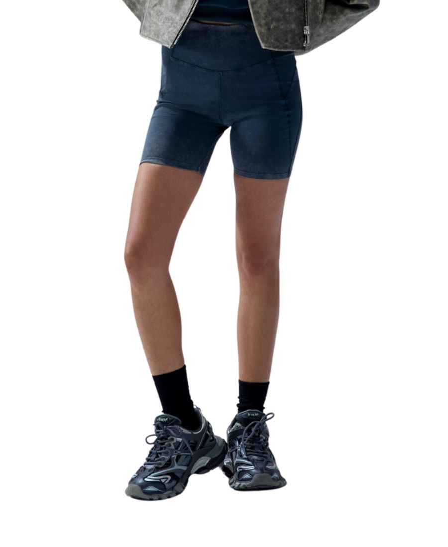 

Женские хлопковые леггинсы в байкерском стиле с эффектом кислотной стирки PCFG, Asphalt