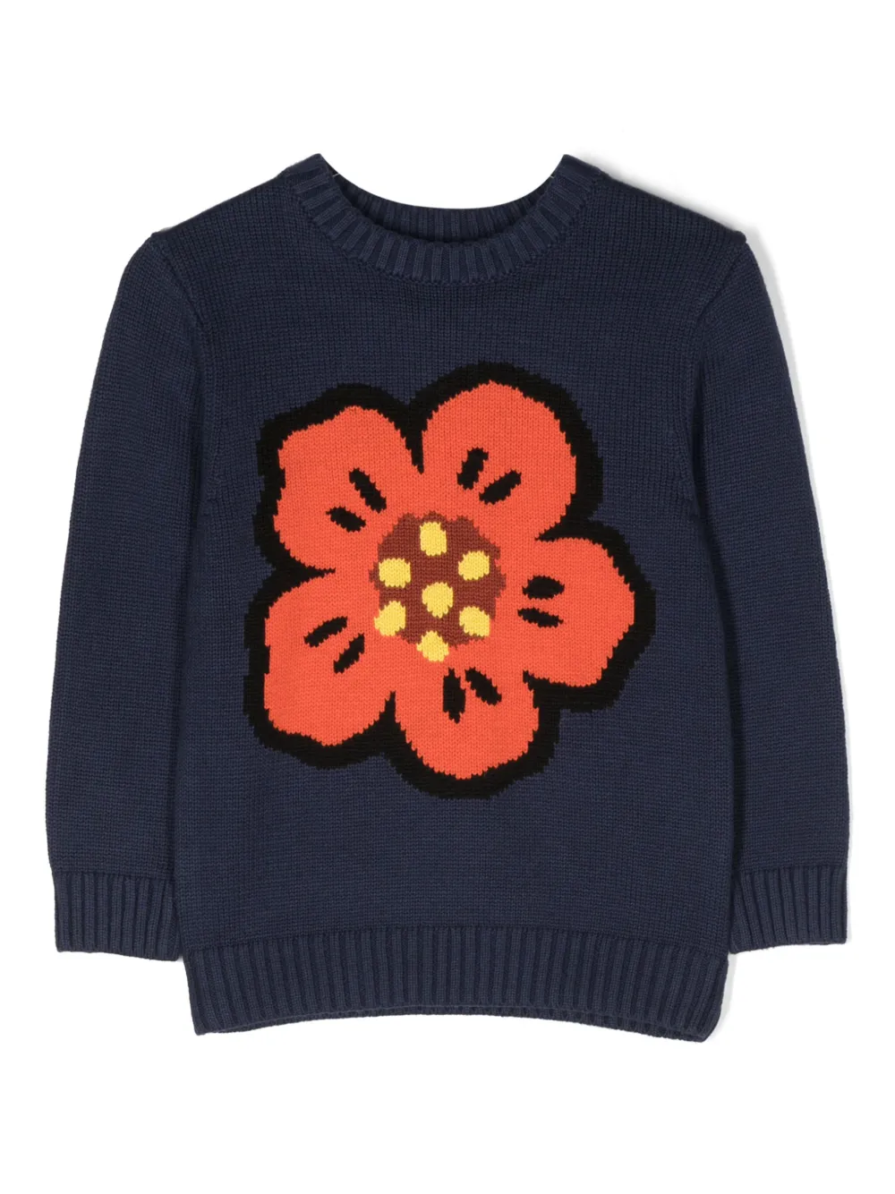 

Джемпер Boke Flower вязки интарсия Kenzo Kids, синий
