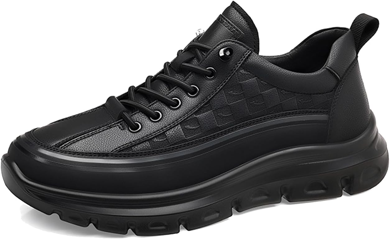 

Мужские кожаные водонепроницаемые слипоны XIAOGULI на платформе, комфортные кроссовки с противоскользящей мягкой подошвой, подходящие для пеших прогулок и путешествий, черный