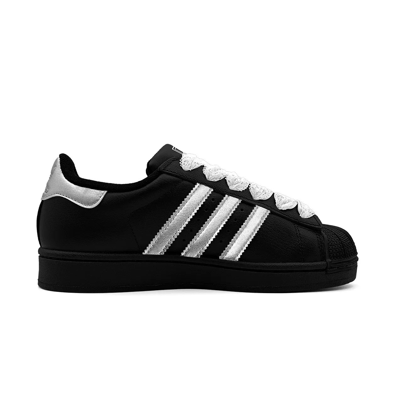 Детские кроссовки для скейтбординга Superstar 2 Adidas Originals черно-серебристые — фото 3