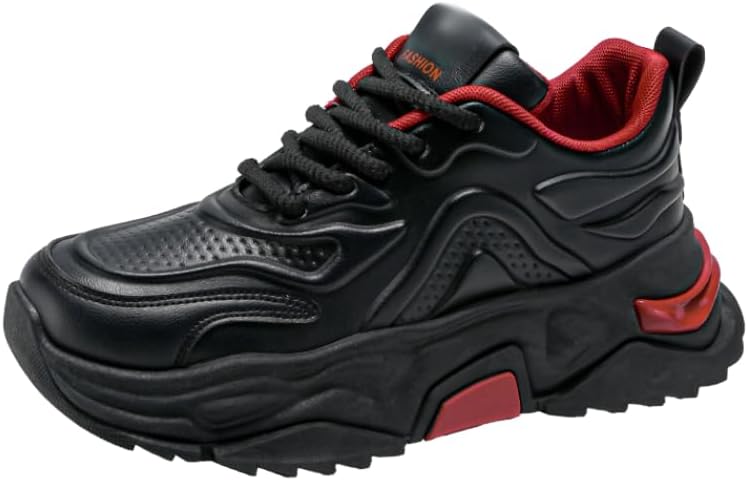 

Модные мужские кроссовки Hhhchpm на платформе с шнуровкой для прогулок, бега и повседневного стиля, уличная обувь, черный