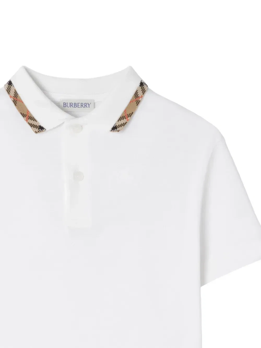 Рубашка-поло из хлопчатобумажного пике BURBERRY KIDS, белый — фото 3