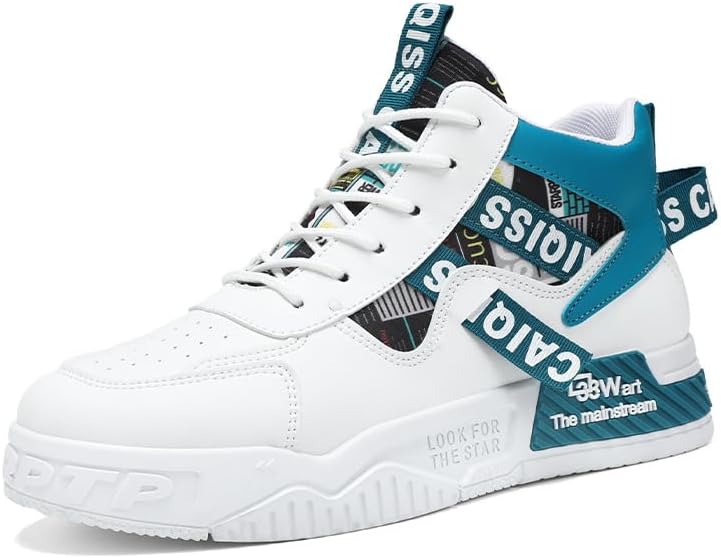 

Мужские повседневные спортивные кроссовки - модный низкий верх с шнуровкой, для любого сезона и стильные для городской моды Hoalox, белый/синий