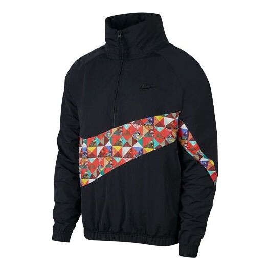 

Куртка Nike Big Swoosh logo Contrasting Colors Sports Jacket Black, черный
