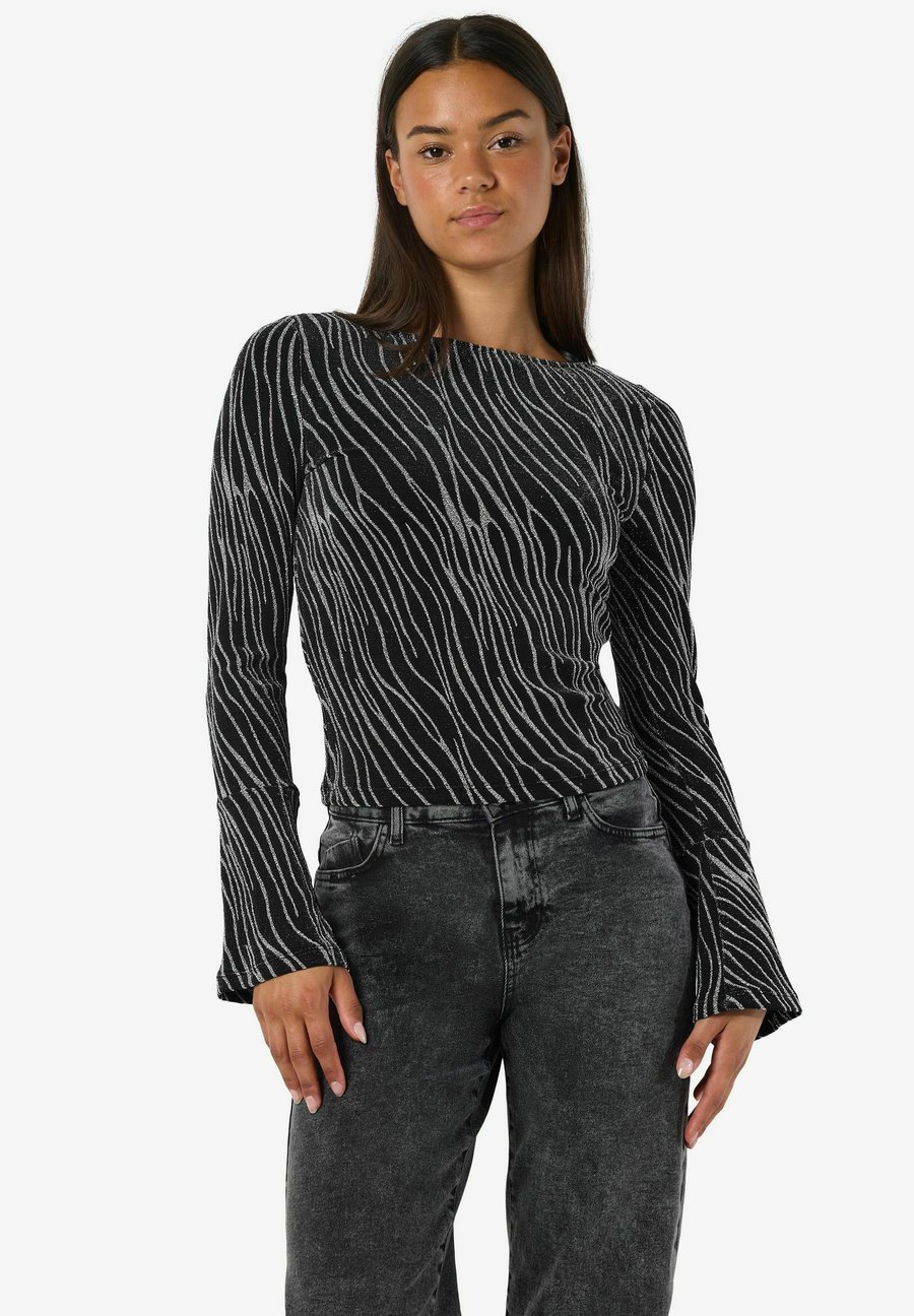 

Блуза Noisy May GLAMOURÖSES LANGARM MIT SCHLAGÄRMELN UND GLITZER, Schwarz/Black