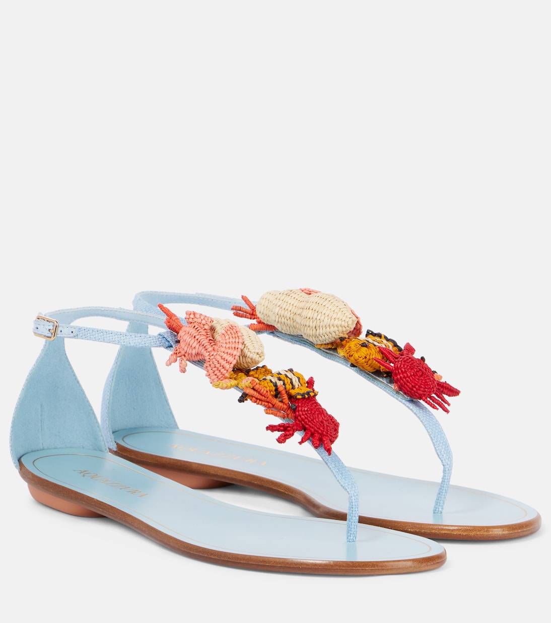 Плетеные сандалии Marea Aquazzura, Baby Blue