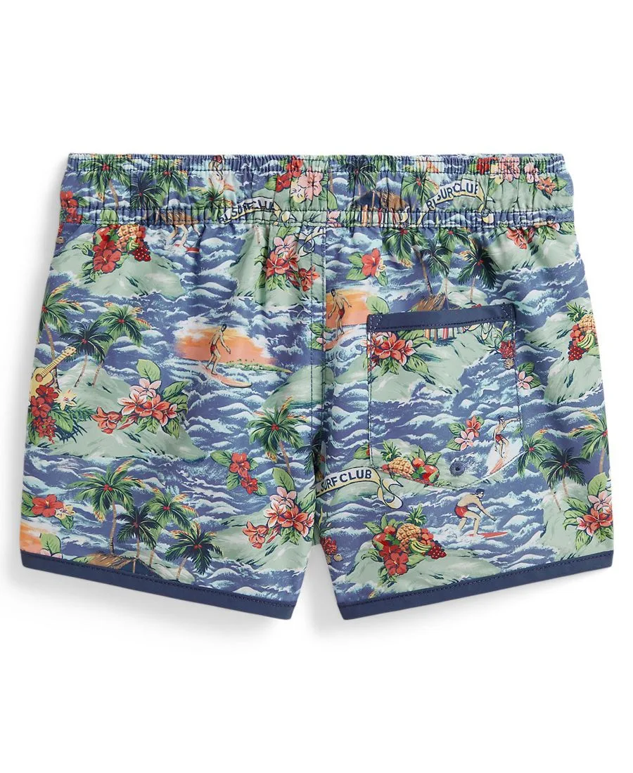 Плавки для мальчиков 2-7 лет с тропическим принтом Polo Ralph Lauren, синий/зеленый — фото 2