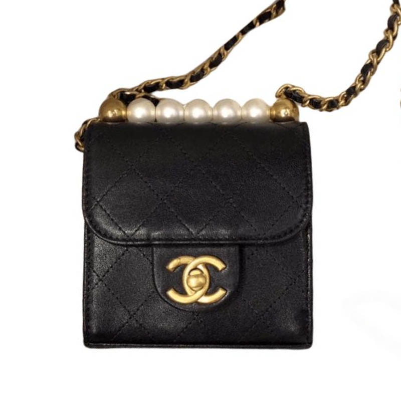 

Кожаная козья сумка через плечо, женская черная CHANEL