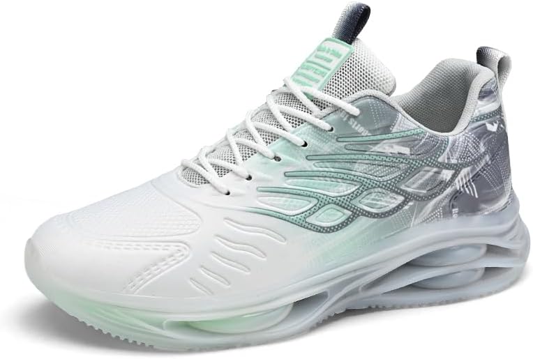 

Спортивные беговые кроссовки, бело-синий градиент, дышащие сетчатые кеды с массивной платформенной подошвой, повседневные спортивные тренировки Generic