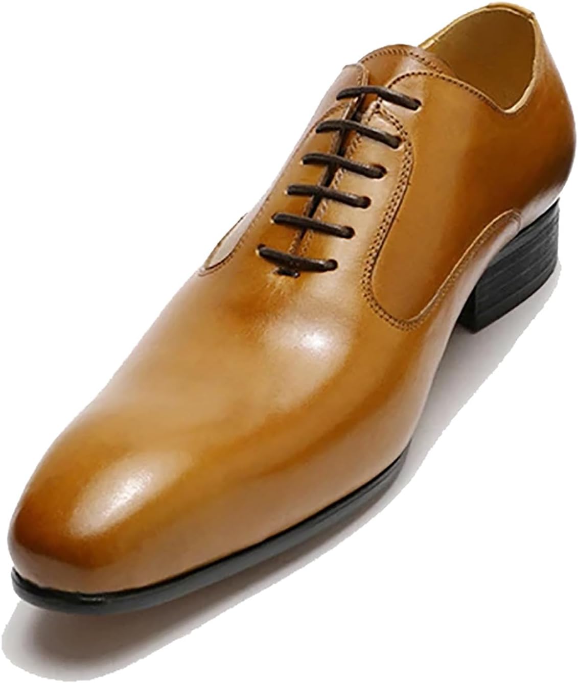 

Мужские туфли Santimon Oxfords для официального стиля, из натуральной кожи, с гладким носком, современные модельные туфли Derby для выпускного вечера, свадьбы, делового и повседневного стиля, модные и удобные смокинговые туфли для мужчин, Tan