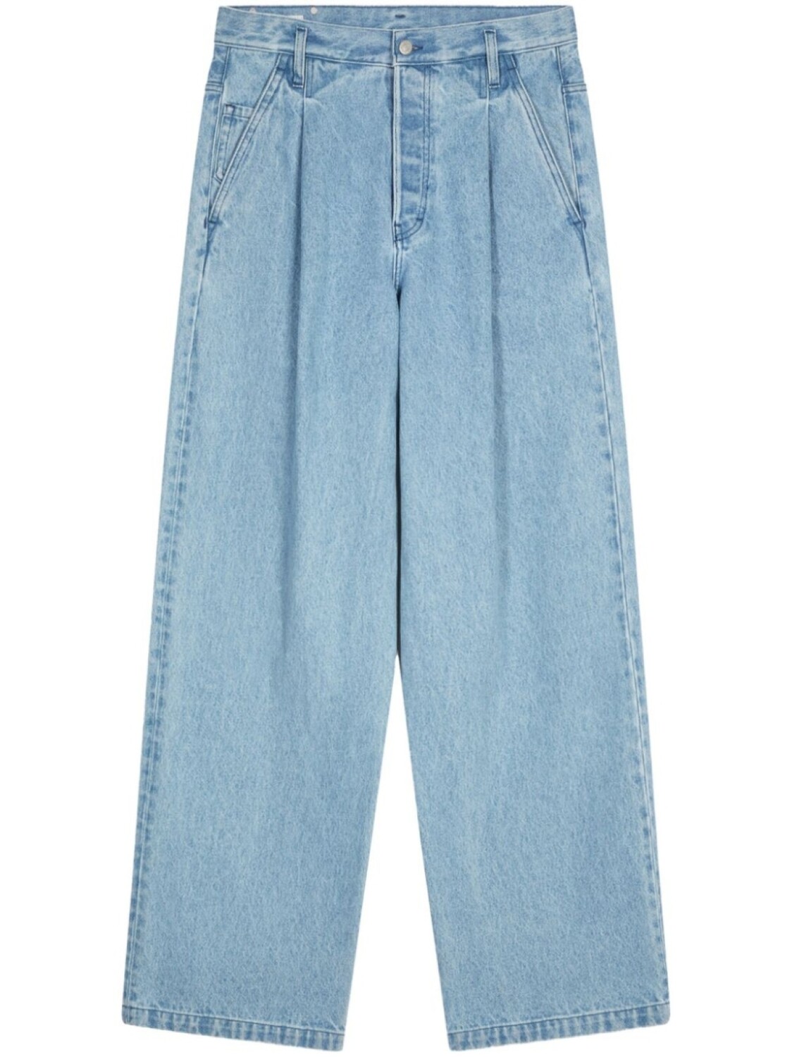 

DRIES VAN NOTEN широкие брюки из денима со складками, синий