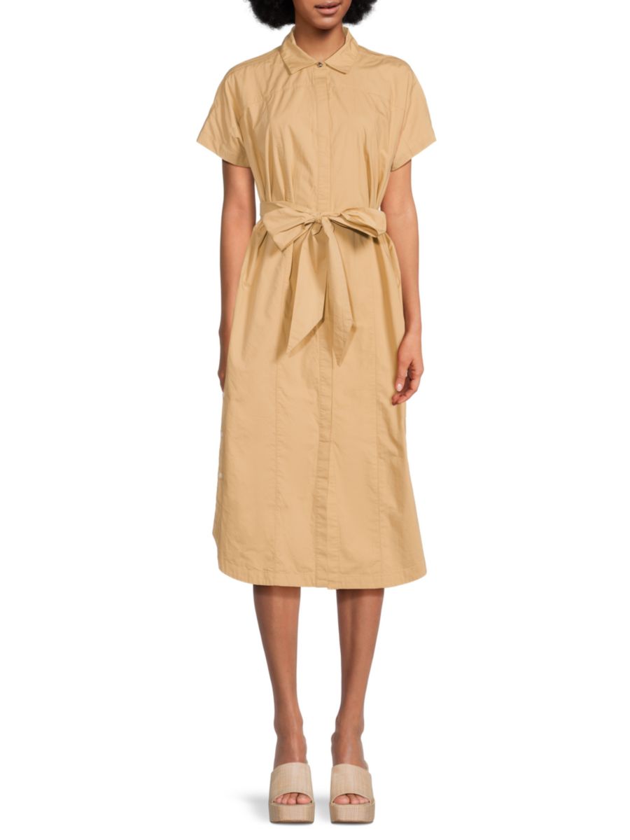 

Платье-рубашка миди Mikala с поясом Derek Lam 10 Crosby, цвет Toffee