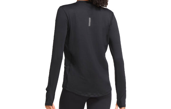 Футболка (WMNS) Nike Sports Running Round Neck Solid Color Long Sleeves Black T-Shirt, черный — фото 2