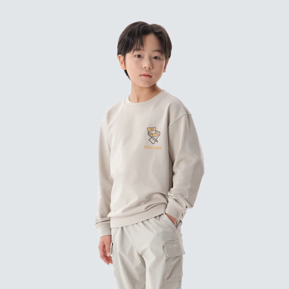 Детский свитшот Kids Camping, светло-бежевый, от Snowpeak Apparel Kids