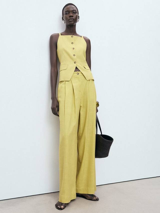 

Лука полосатый жилет без рукавов с квадратным вырезом Mango