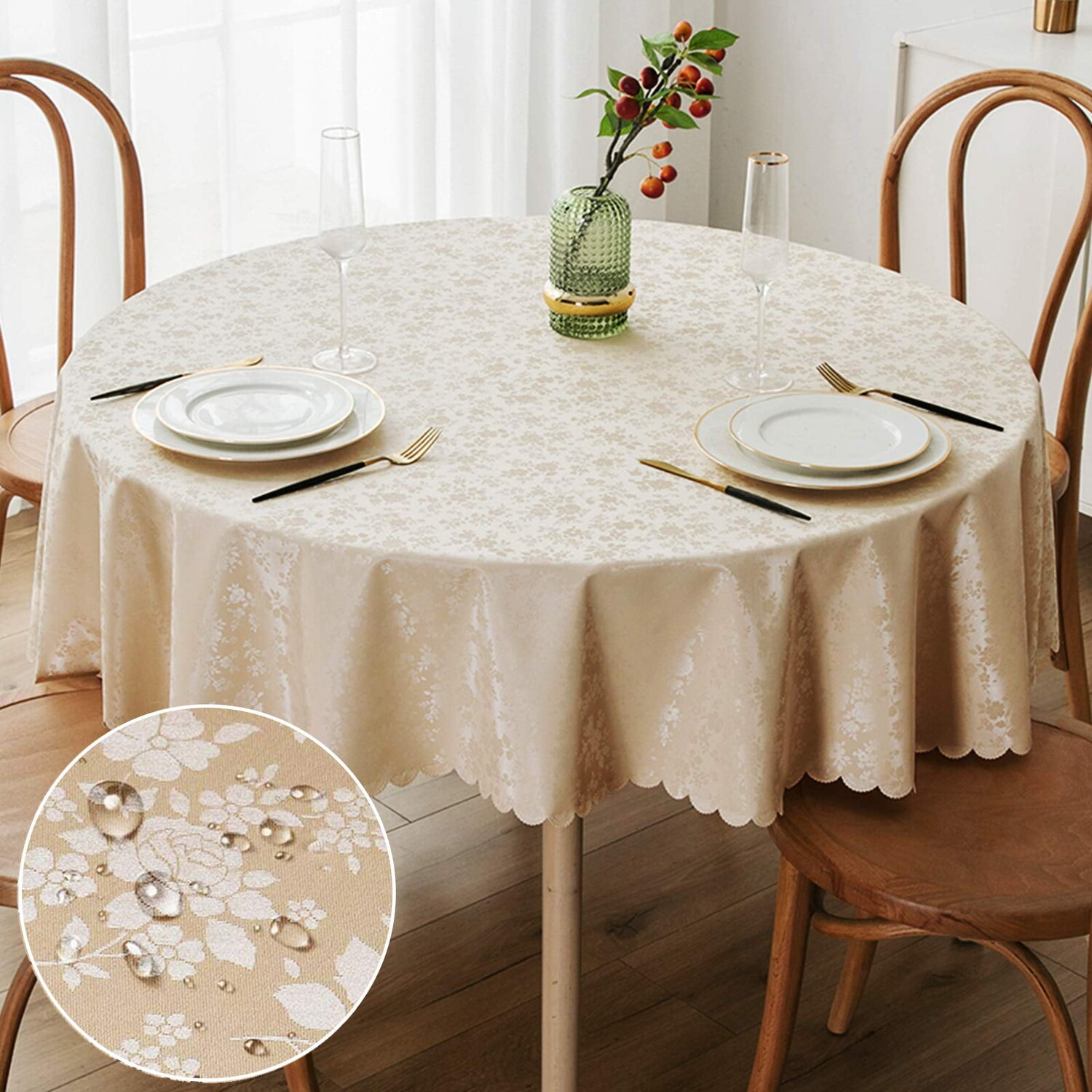 

Скатерть виниловая DecorUHome, бежевый