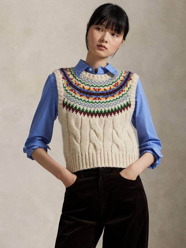 

Вязаный жилет из шерстяной смеси с косой Ralph Lauren, Multi