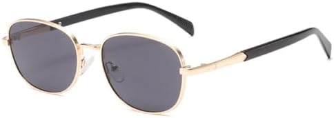 

Ретро металлические солнцезащитные очки для женщин, модные прозрачные линзы цвета океана, защита от УФ-излучения UV400, мужские солнцезащитные очки в стиле панк MTZJH, Golden Grey