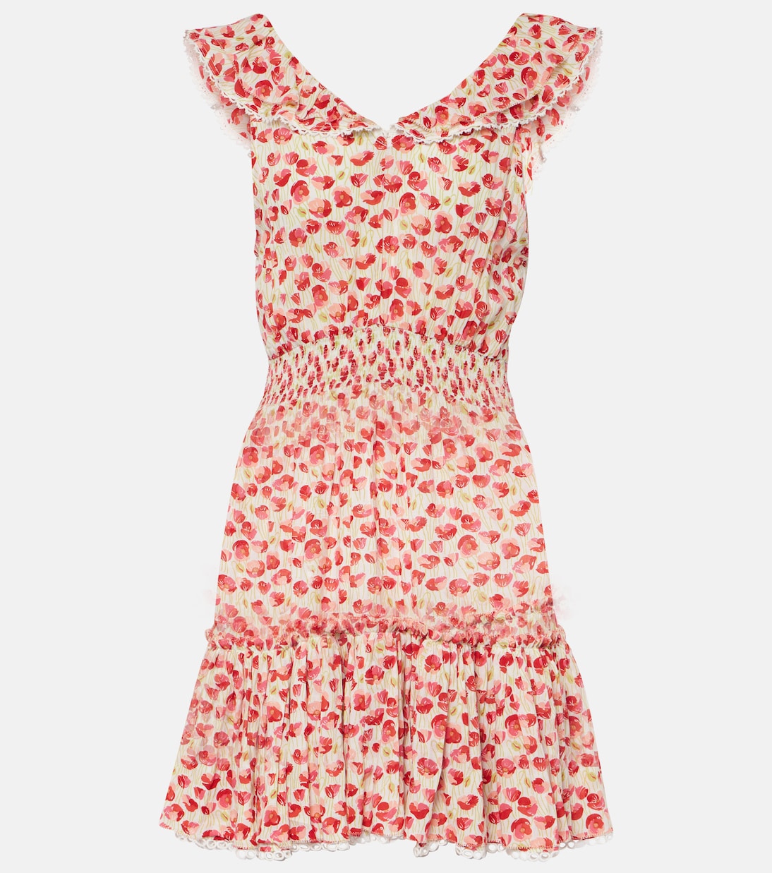 

Мини-платье Bruna с оборками в горошек Poupette St Barth, White Red Alamy