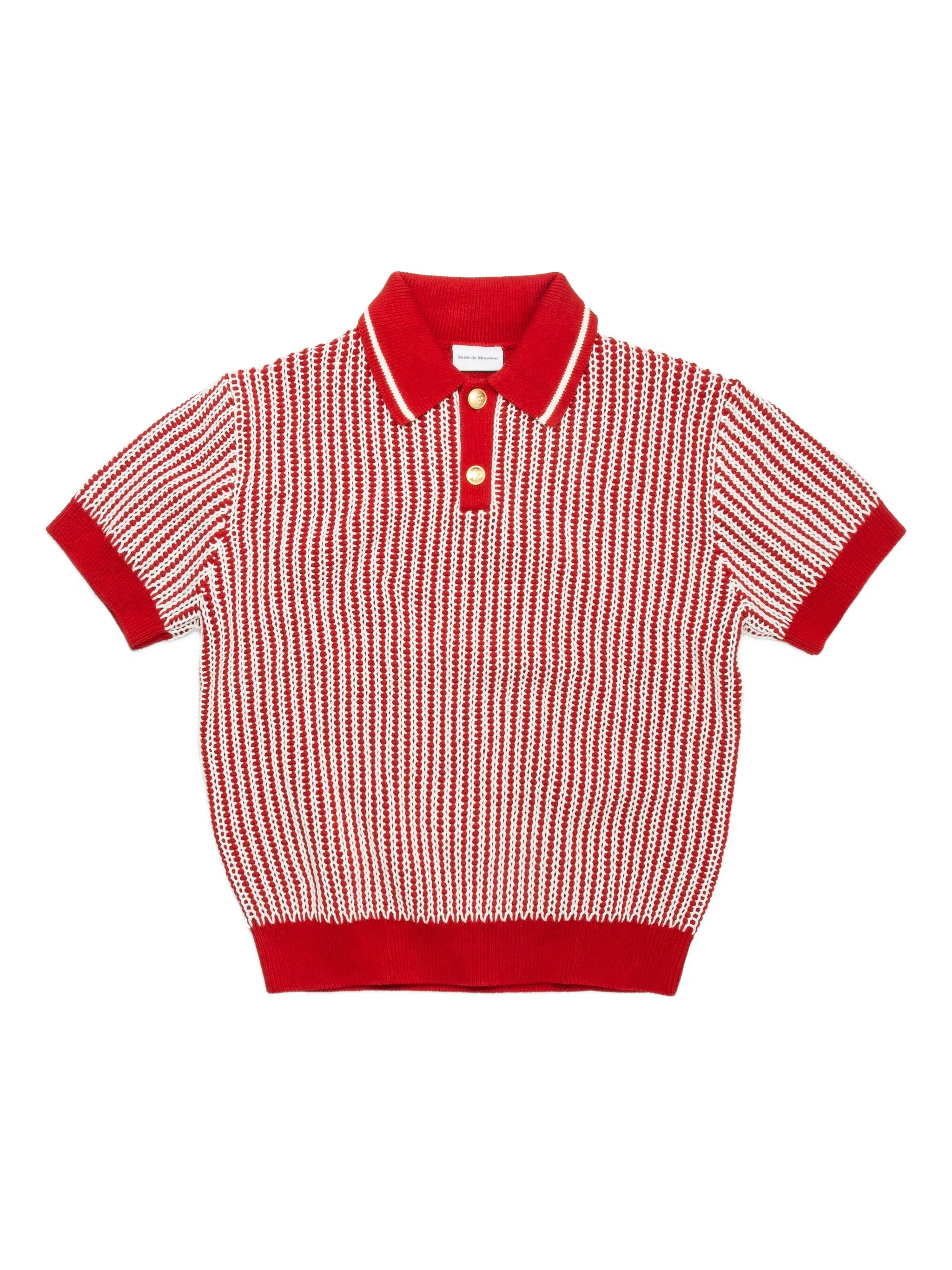 

Трикотажная рубашка поло в полоску Drôle De Monsieur, красный