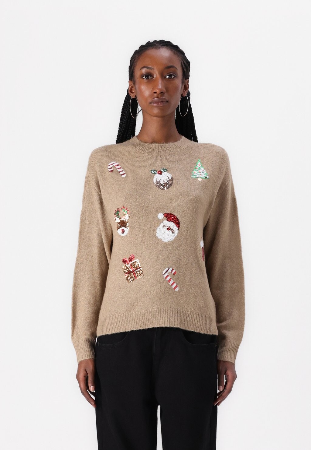 

Джемпер JDYCANDY X MAS O NECK JDY, светло-коричневый