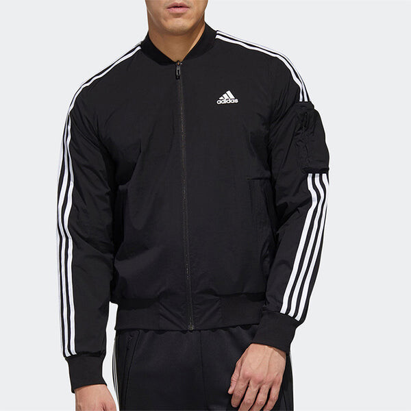 Куртка adidas Must Haves Jacket BOMB 3-Stripes - Black, черный — фото 3