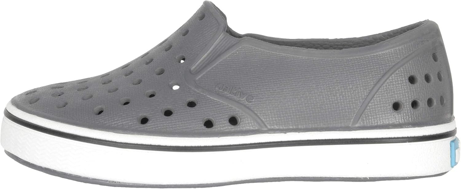 Кроссовки без шнурков Native Shoes Miles для детей, унисекс, серый/белый — фото 4