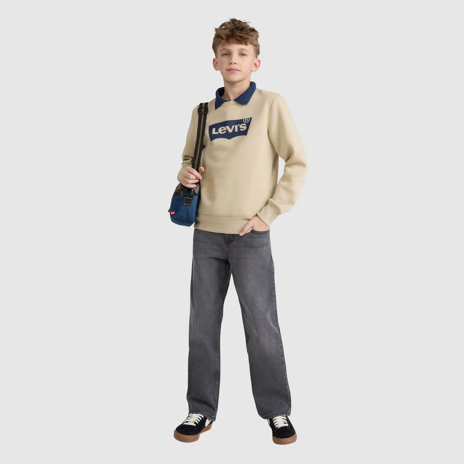 Джинсы прямого кроя 565 свободного кроя, размеры для мальчиков 8-20 лет Levi's, Dark Wash