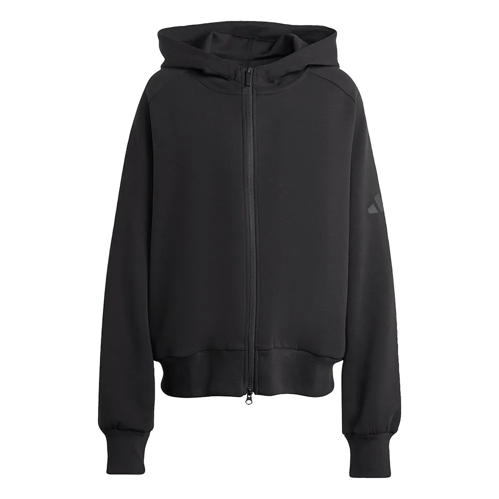 Толстовка adidas Soft Lux на молнии, черный — фото 3