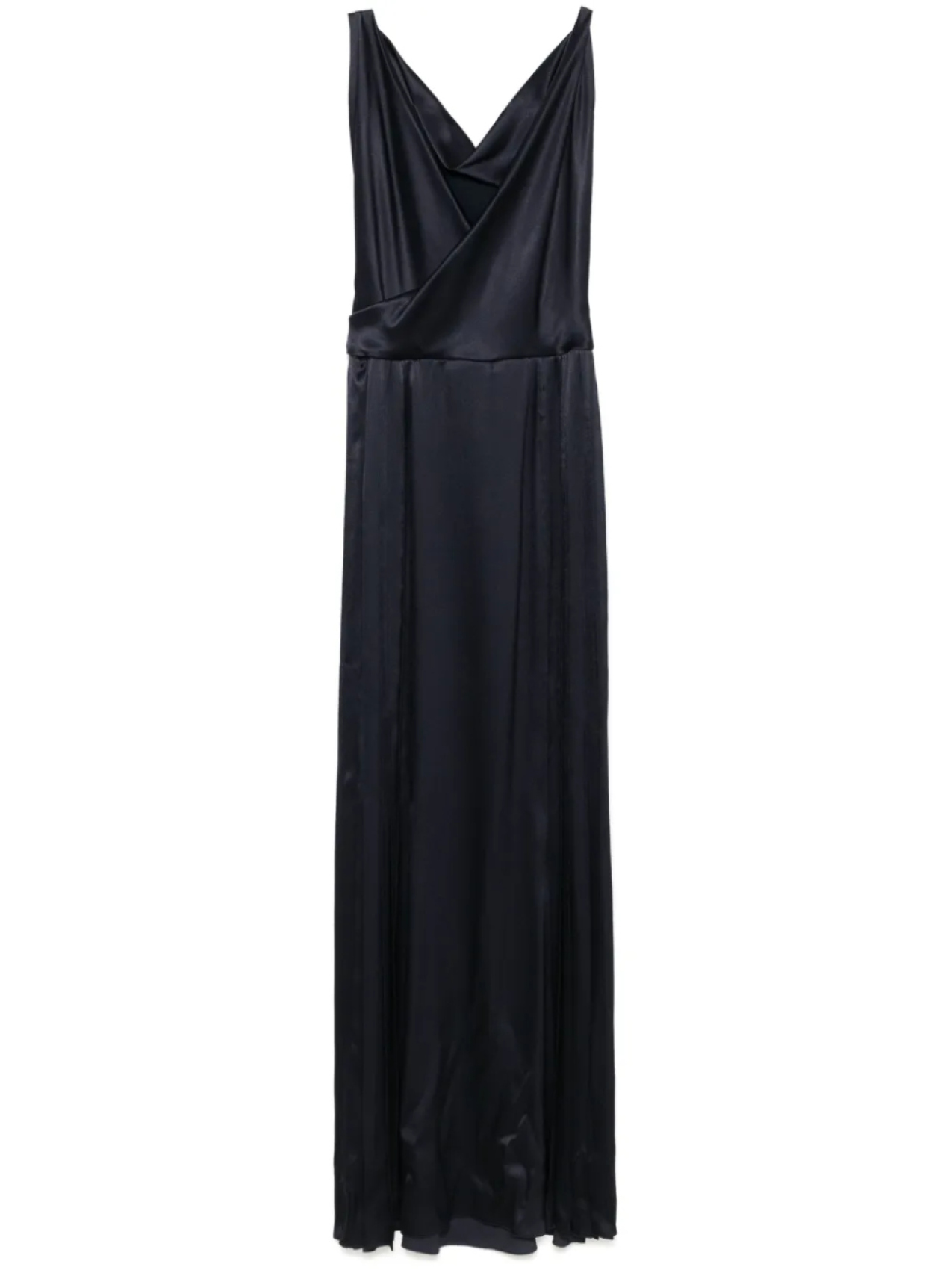 

Платье макси из атласа Alberta Ferretti, синий
