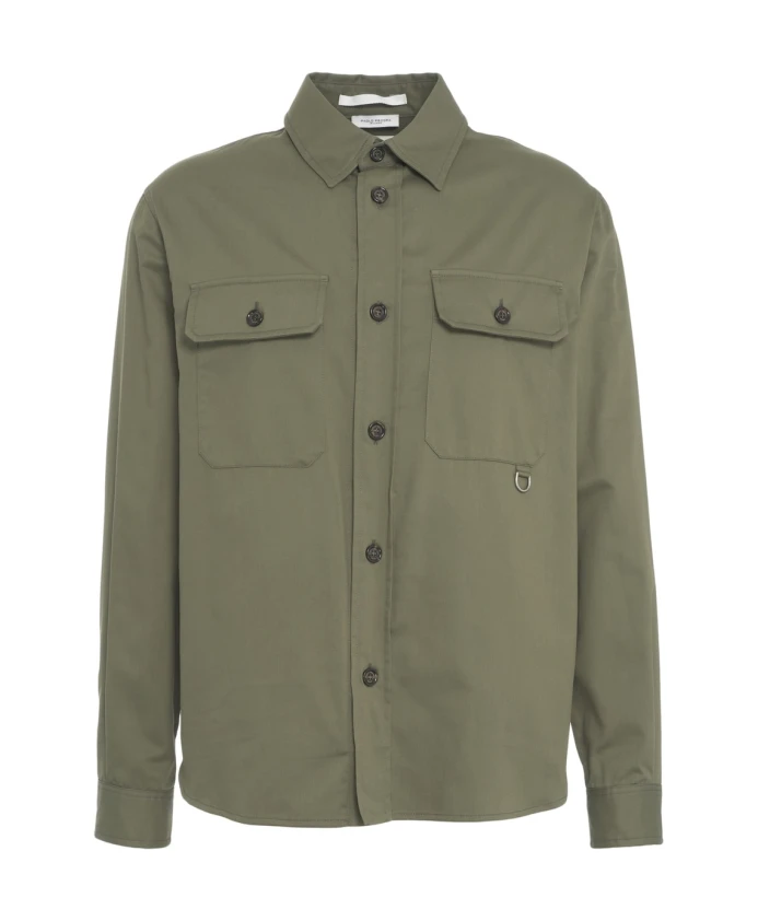 

Зеленая куртка-рубашка со стильным воротником. Paolo Pecora, зеленый