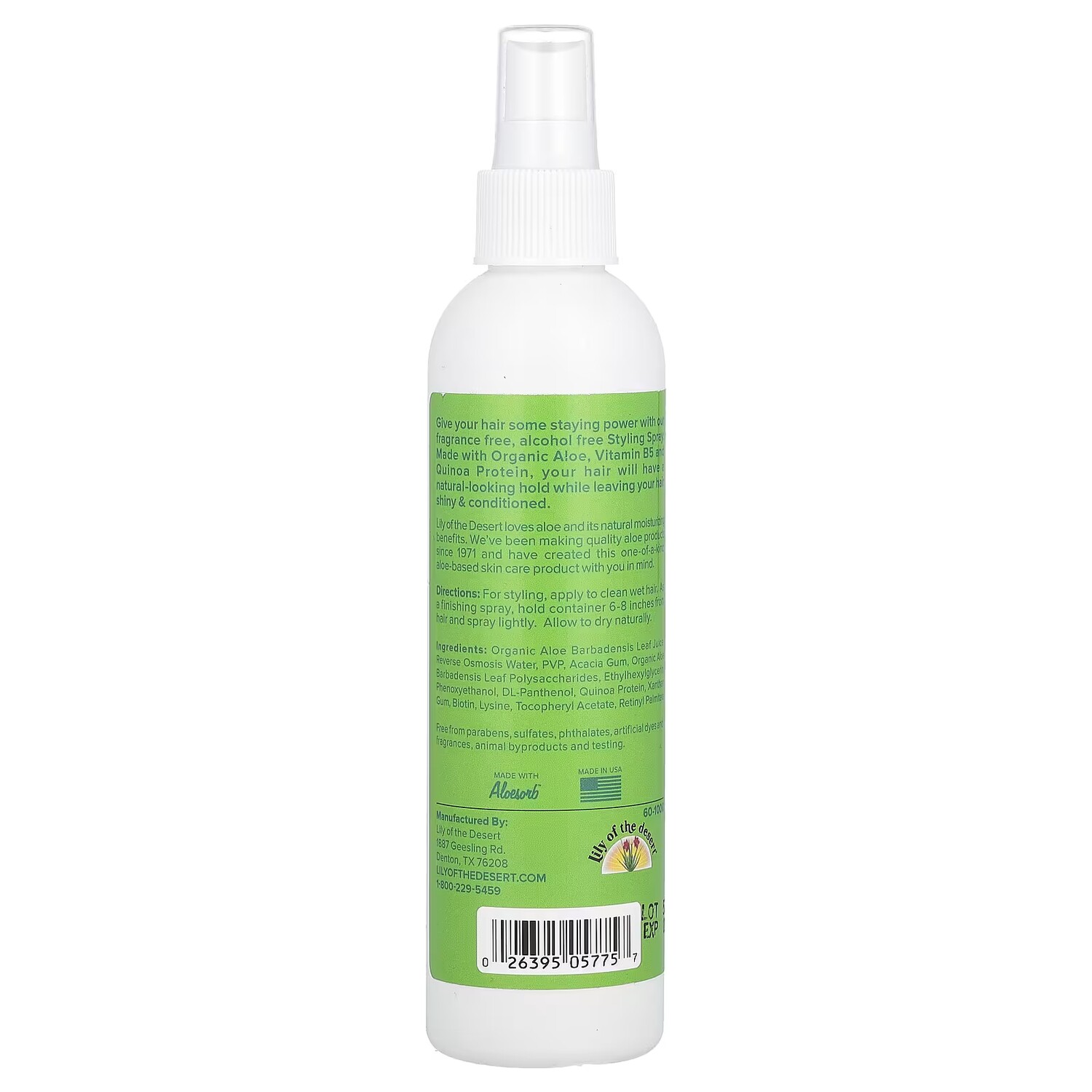Спрей Lily of the Desert Styling Spray Natural Hold Fragrance-Free, 236 мл — фото 2