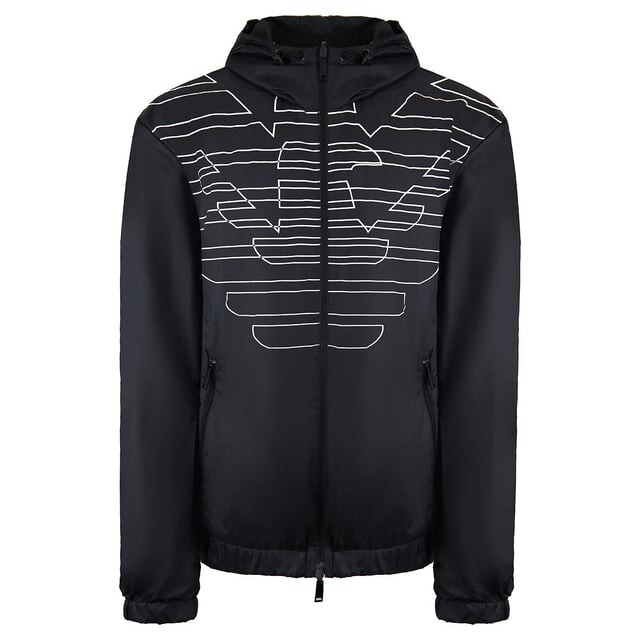 

Мужская черная двусторонняя куртка с логотипом Emporio Armani, черный