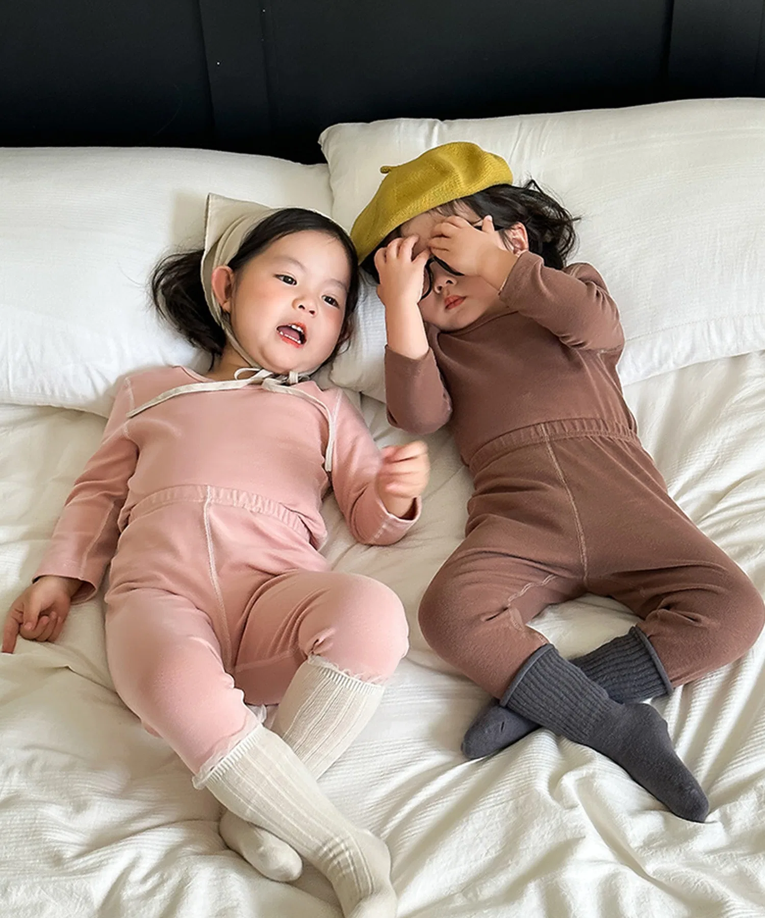 【aimoha-KIDS-】Детская эластичная домашняя пижама (комплект из 2 предметов) — фото 2