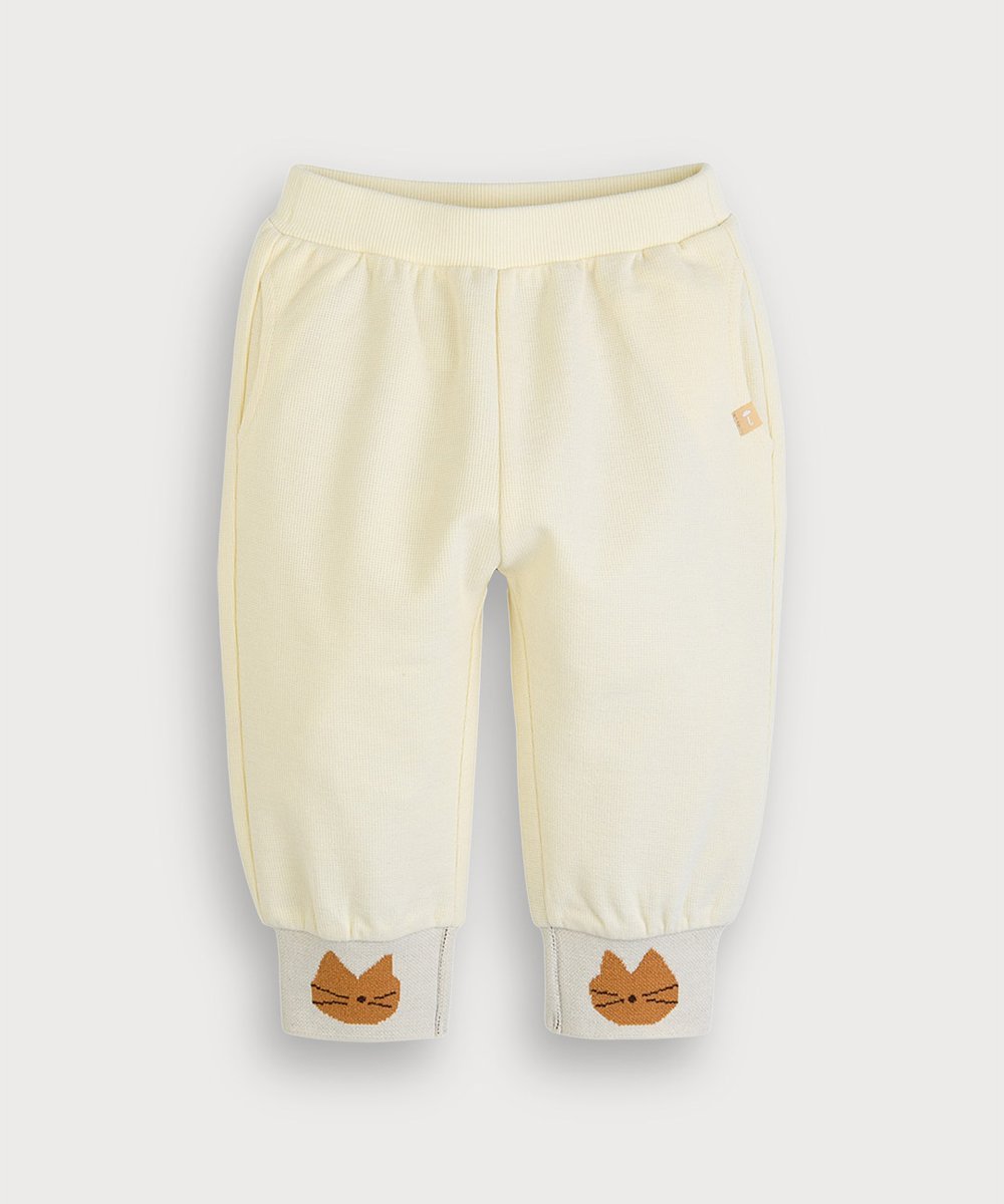 Спортивные штаны с кошачьей расцветкой Moimoln, Cream — фото 3