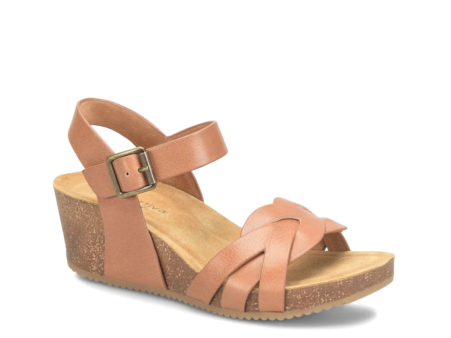 Сандалии Comfortiva Erena Wedge Sandal, Luggage Brown