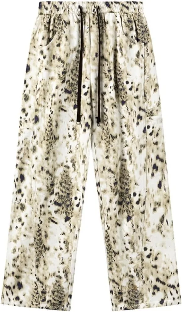 

Багги карго штаны женские Y2K с принтом гепарда Hesaco