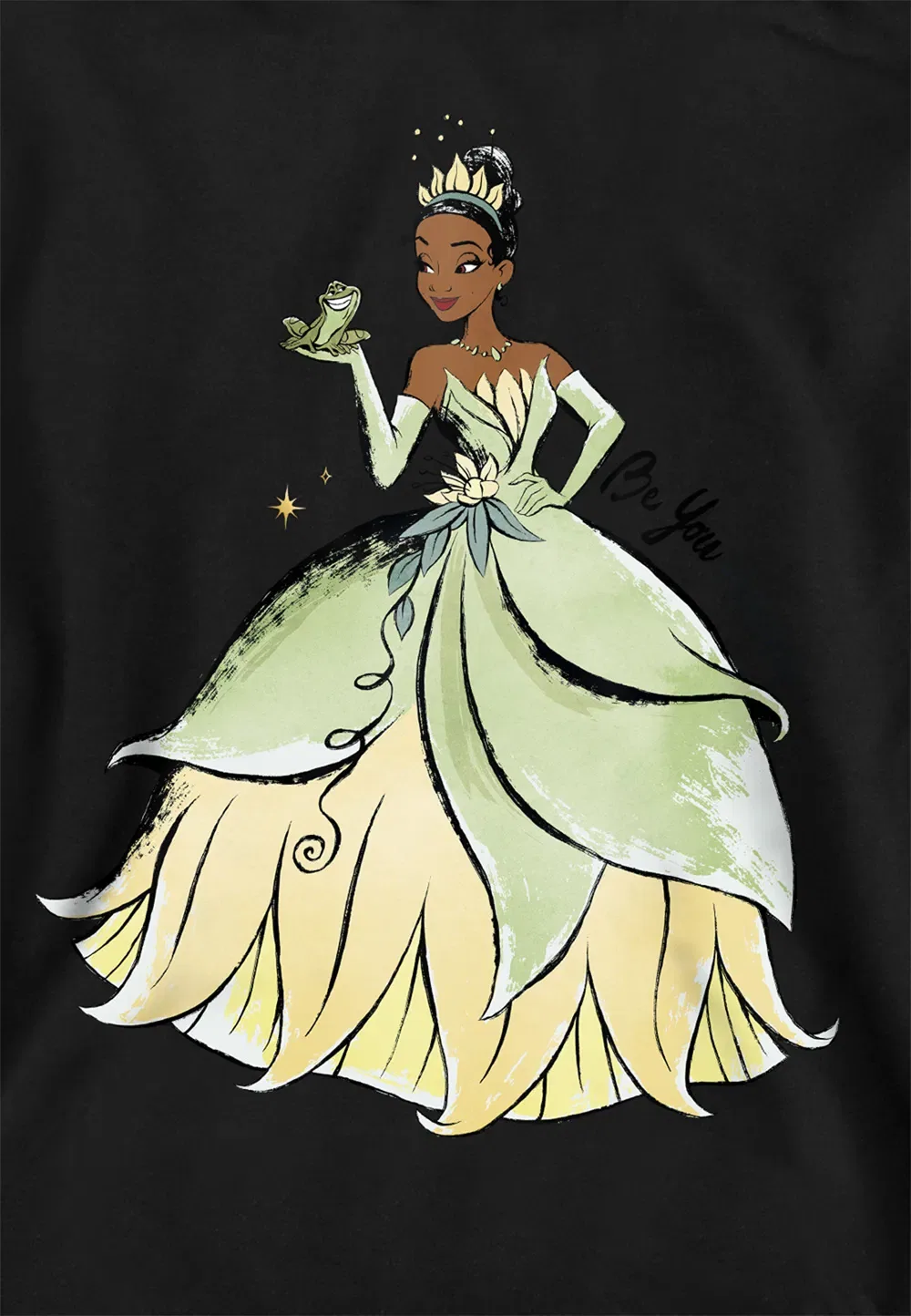 Детская худи с принтом The Princess and the Frog Disney, черный — фото 2