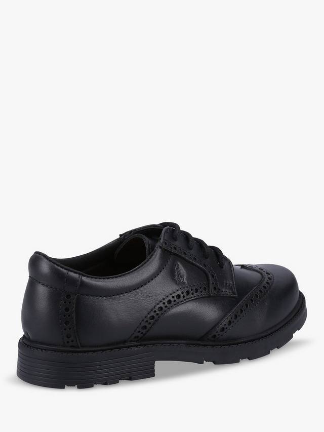 Детские школьные ботинки Jacob Senior на шнуровках из кожи Hush Puppies, Black — фото 3