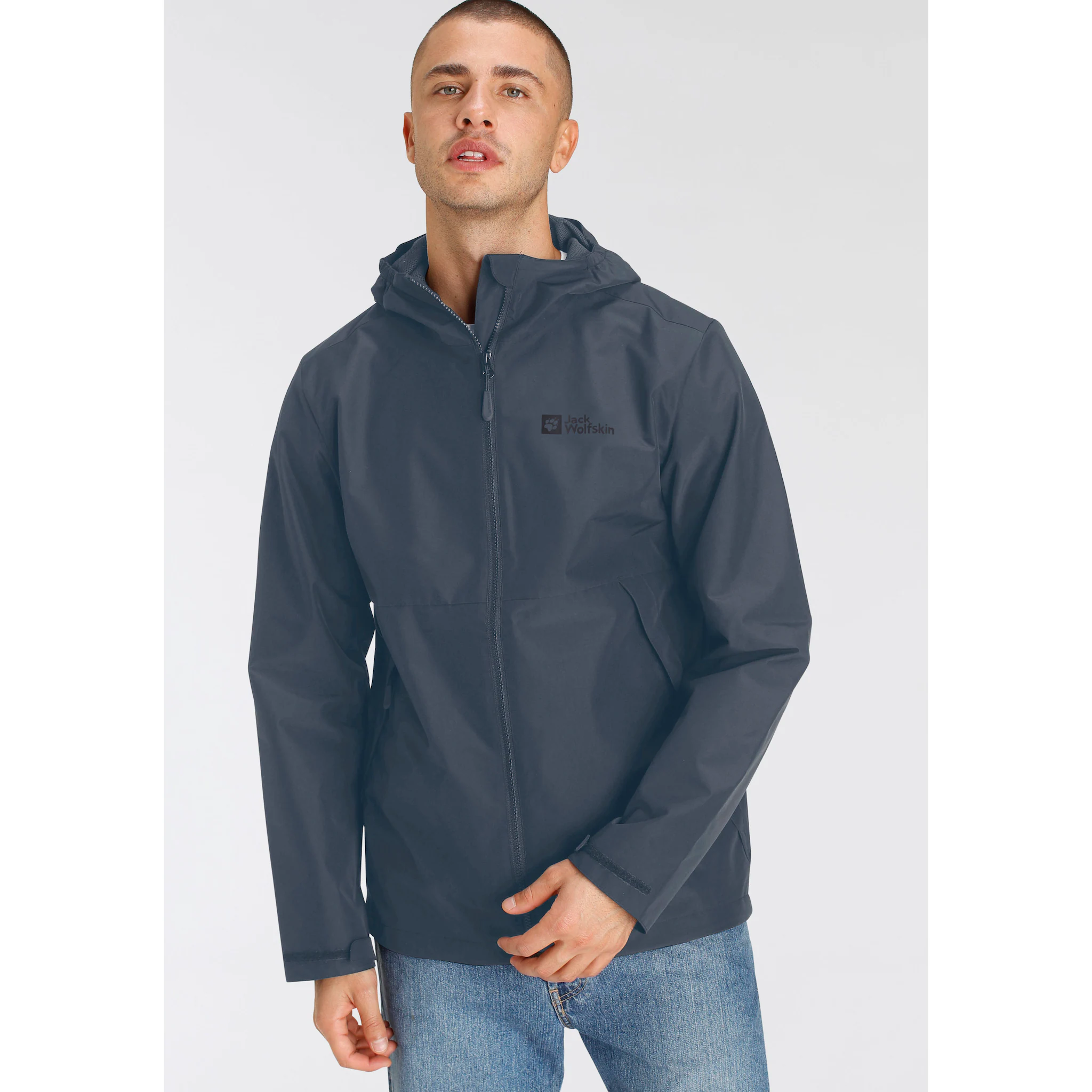 

Функциональная куртка Jack Wolfskin "FARWOOD JKT M", с капюшоном, водоотталкивающая, дышащая и ветрозащитная, синий